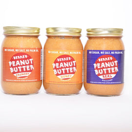 Real, natural, Organic peanut butters with no sugar, no salt.